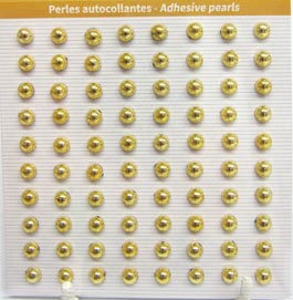 Sticker Perlen 5mm 80Stk gold